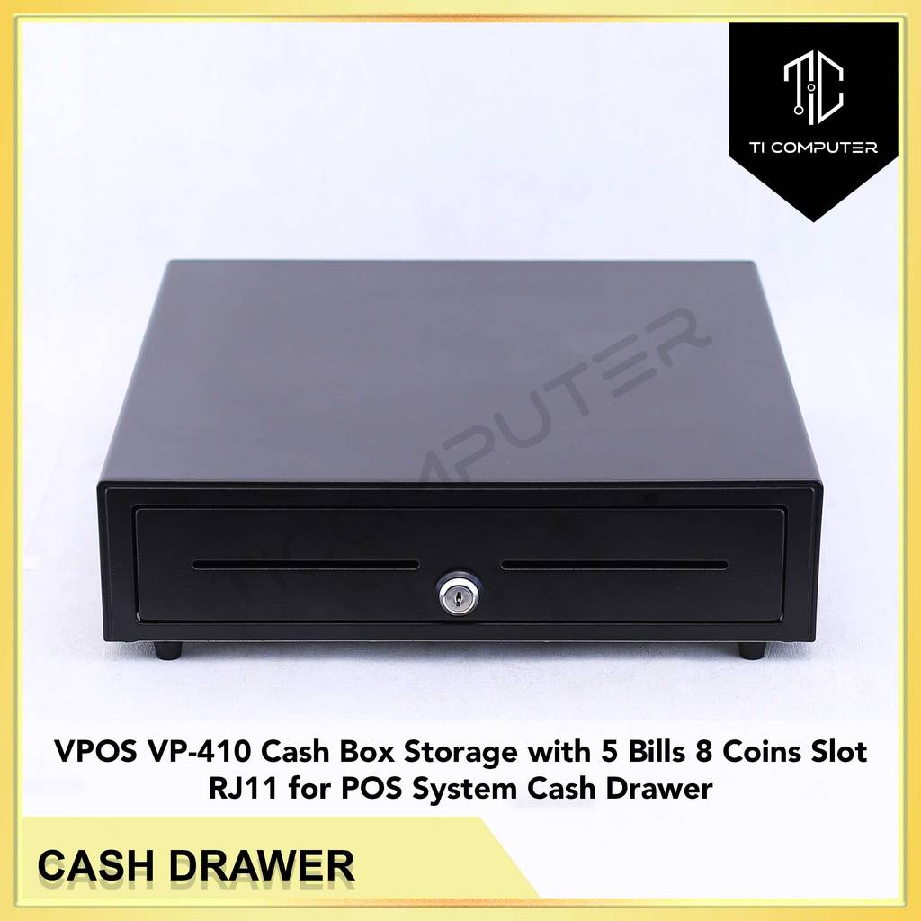 VPOS VP-410 Cash Box Storage with 5 Bills 8 Coins Slot RJ11 for POS ...