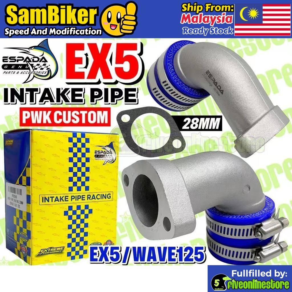 ESPADA Racing Custom Intake Pipe With Carburetor Joint 28MM WAVE125 PNP ...