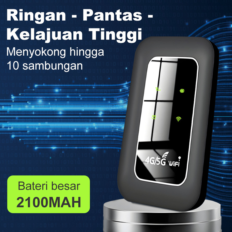 WiFi Router 4G 5G Poket Mifi Hotspot Mini Kad SIM Bateri Tahan 6 Jam ...