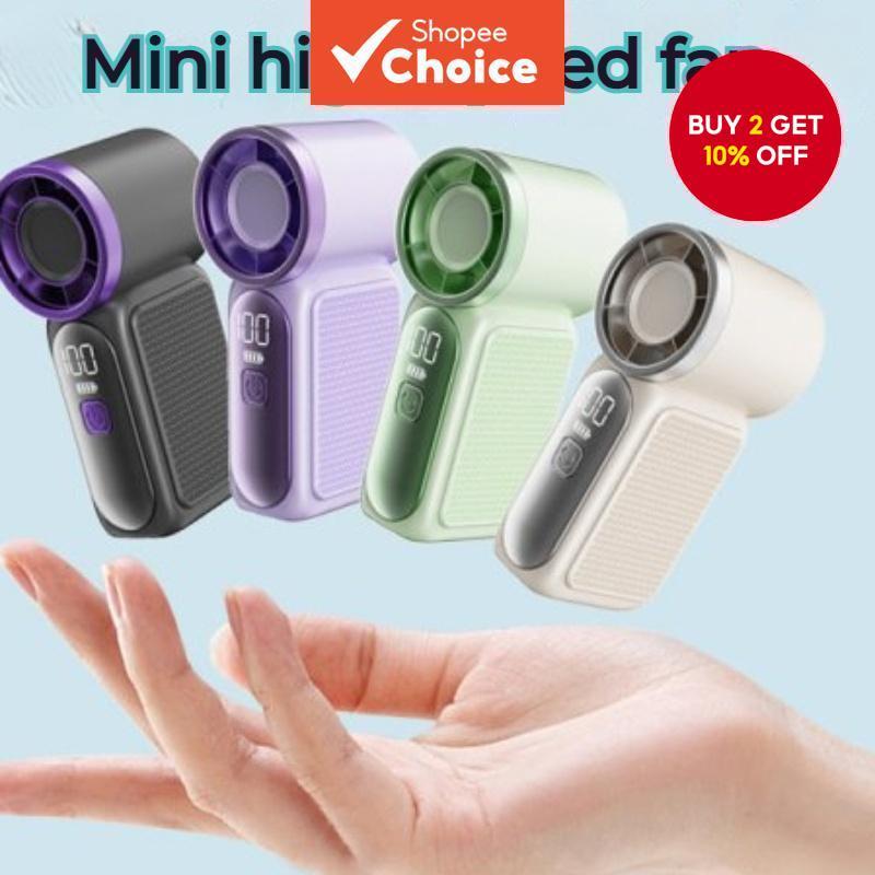 High-Speed Mini Handheld Fan USB Charging Long-Lasting Battery Turbo ...