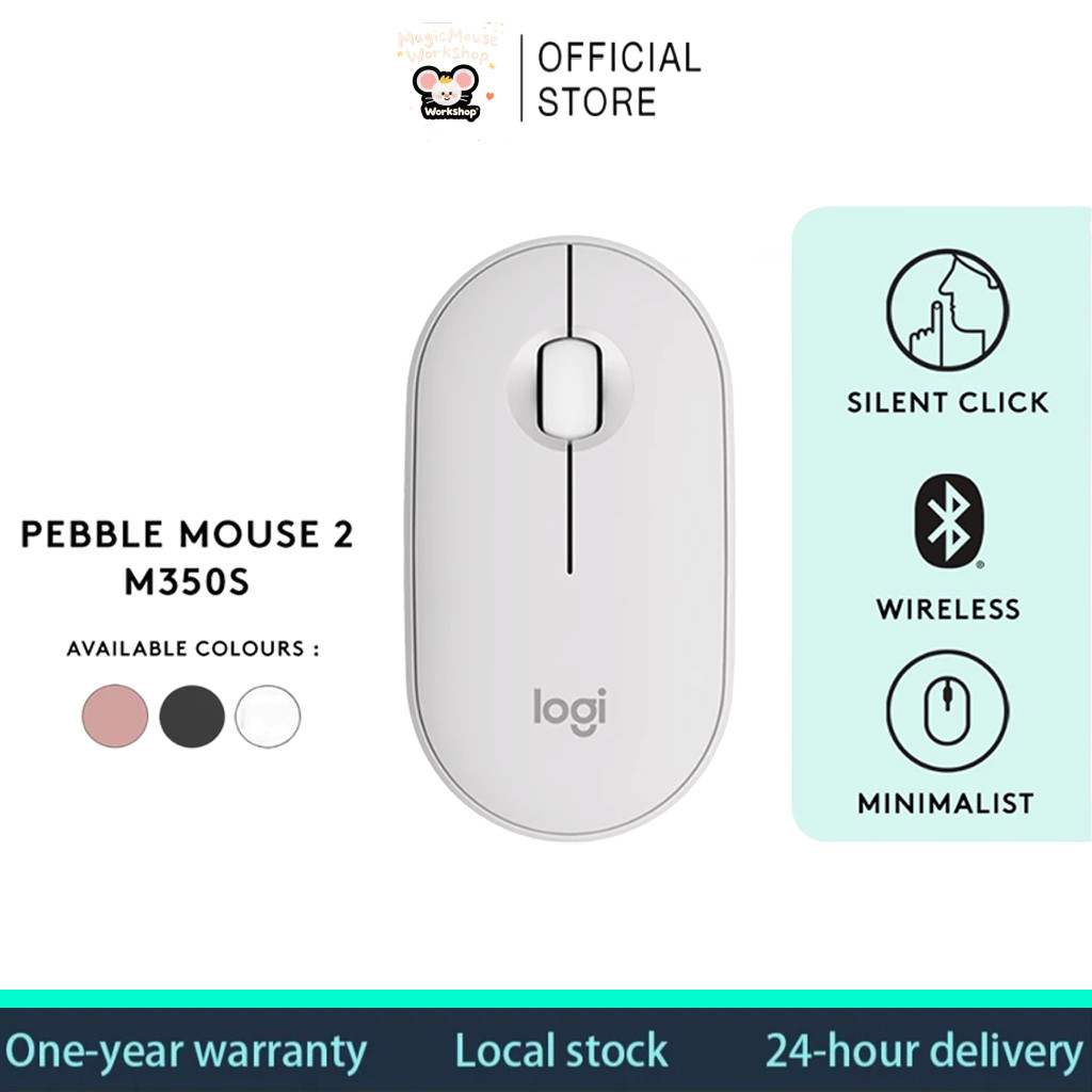 saleLogitech M350 Pebble Wireless Mouse - Slim Silent Bluetooth & USB 2 ...