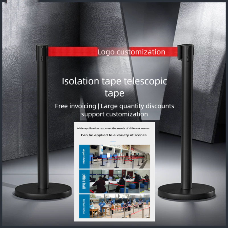 Stainless steel retractable warning line isolation guardrail ...