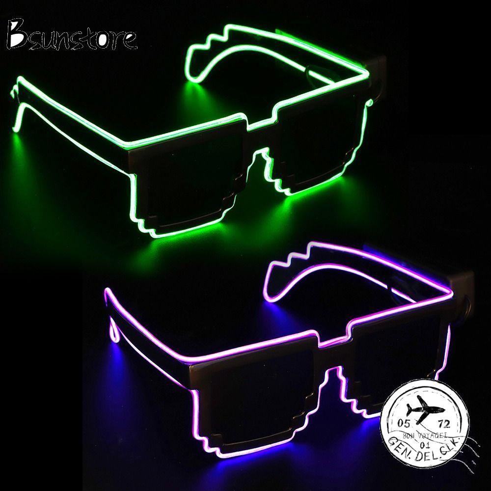 BSUNSTORE Mosaic LED Glasses, Wireless Neon Party Nightclubs LED Light ...
