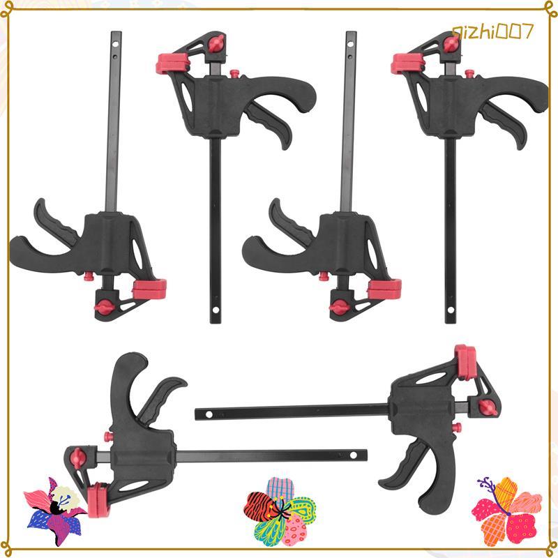 6 Pcs Quick Grip Clamps, 4 Inch Ratchet Bar Clamps One Hand Quick ...