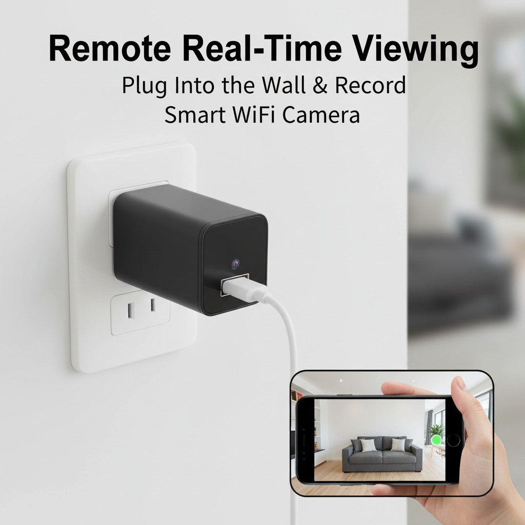 Plug-in Camera, 1080P FHD Video, 2-in-1 Smart Function, Wall Power ...