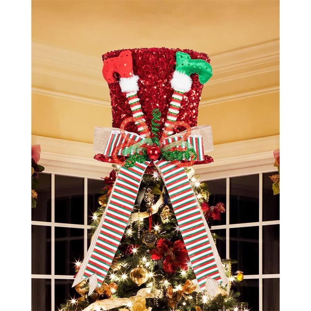[Reday Stock] Christmas Tree Top Hat Hats Collapsible Xmas Holiday ...