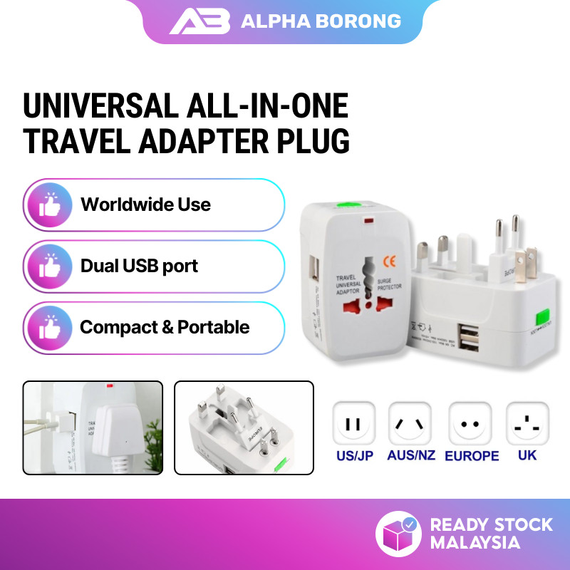 Alpha Universal Travel Adapter Plug All In One International Worldwide ...