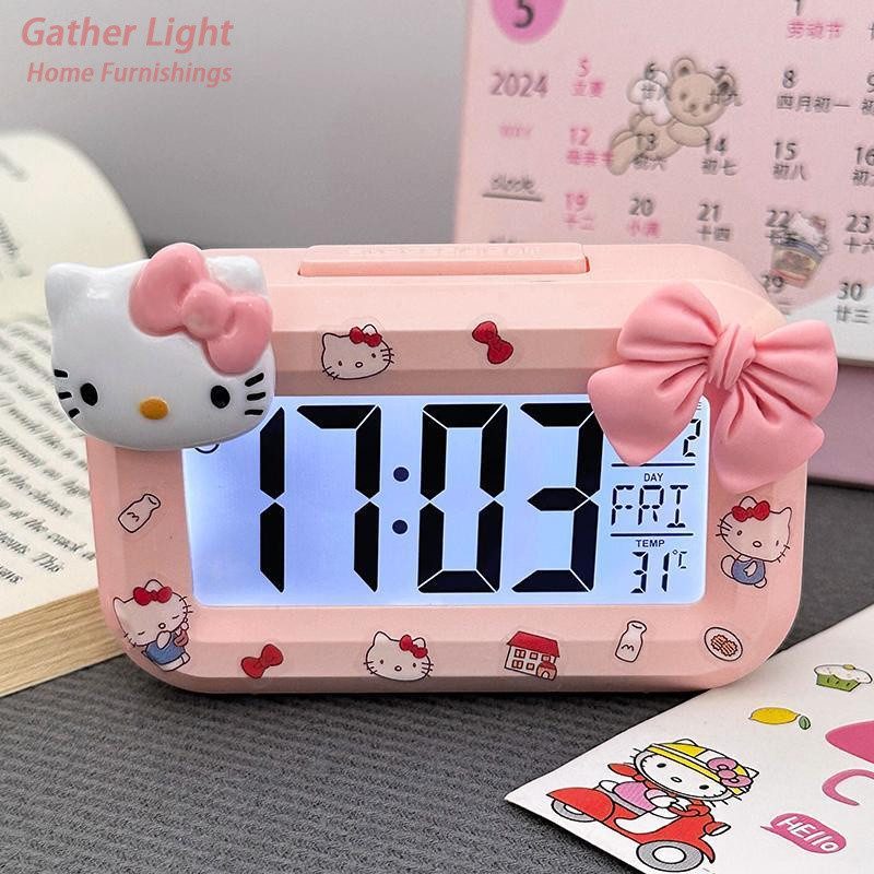 LOPY Alarm Clock Cute KT Clock Student Dormitory Multifunctional ...
