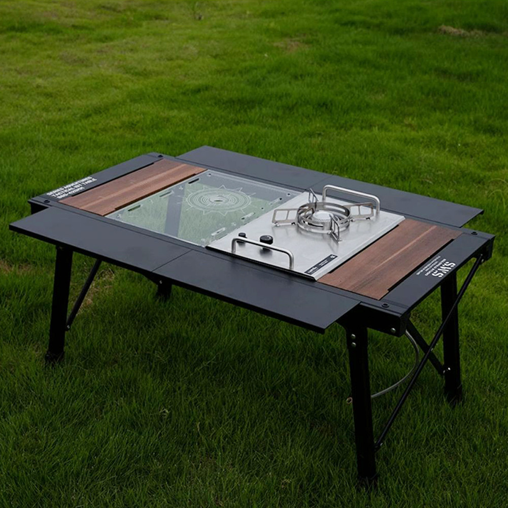 WELLHIKE 3 Unit Camping IGT Table Folding Liftable BBQ Table Aluminum ...