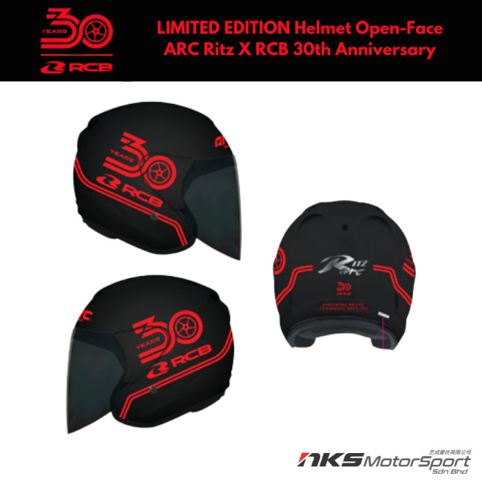 LIMITED EDITION Helmet Open-Face ARC Ritz X RCB 30th Anniversary ...