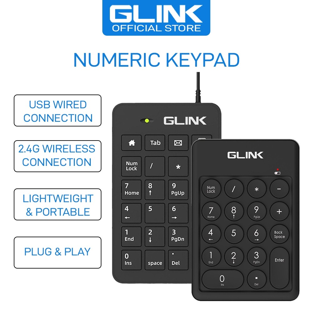 Glink Numeric Keypad Numeric keyboard with Lightweight and Portable ...