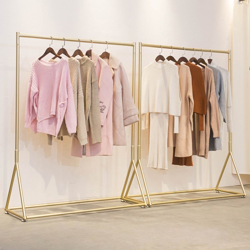 Women's Clothing Store Floor-standing Display Rack, Gold Wrought Iron ...
