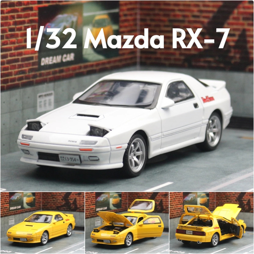 1:32 Mazda RX7 Initial D High Simulation Alloy Pull-Back Toy with Sound ...