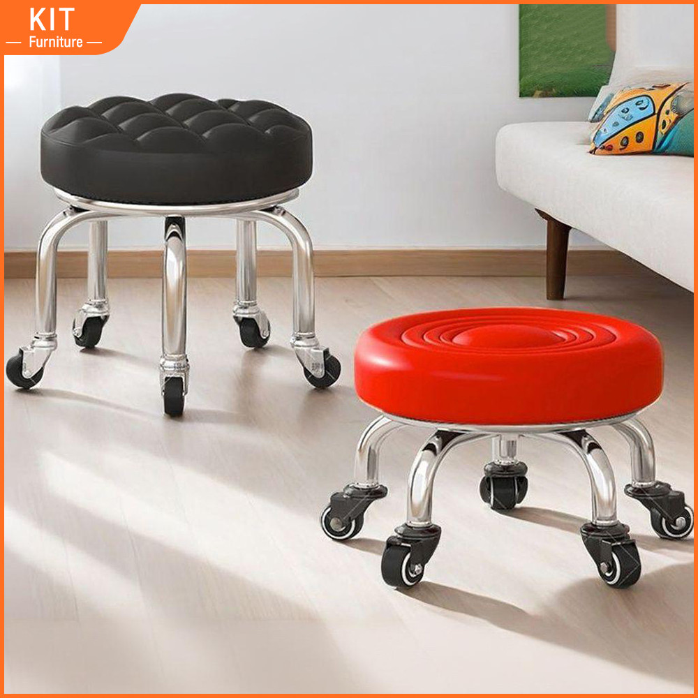 Small Stool Colorful Cushioned Mini Round Stool for Living Room Bangku ...