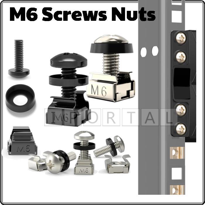 (10pcs) M6 Server Rack Mount Cage Nuts Screws Washers 12mm 16mm ...