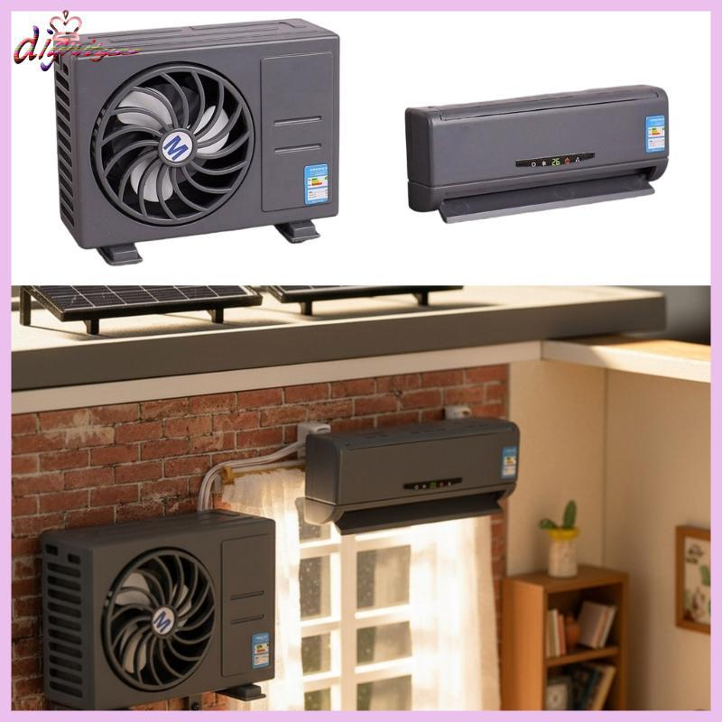 dignityss Miniature Air Conditioner Unit Solar Panel Powered ABS ...