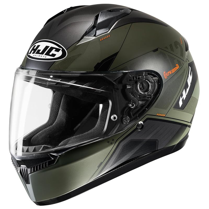 HJC Full Face Motorcycle Helmet with Ventilation, Removable Liner, C10 ...
