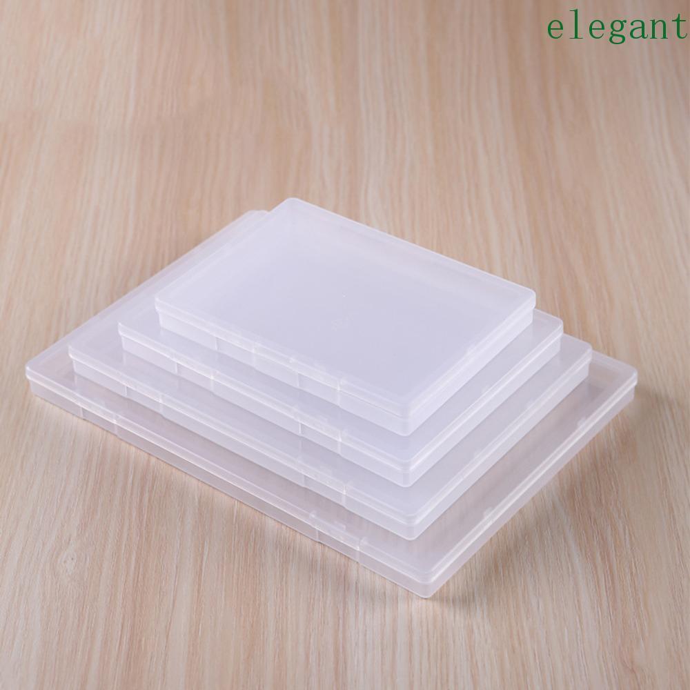 ELEGANT Rectangular Plastic Clear Storage Box, Container Case Flat ...