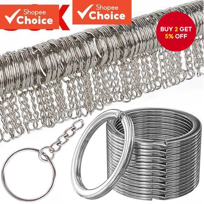 50Pcs Silver-Plated Key Rings | DIY Keychain Accessories, Split Rings ...