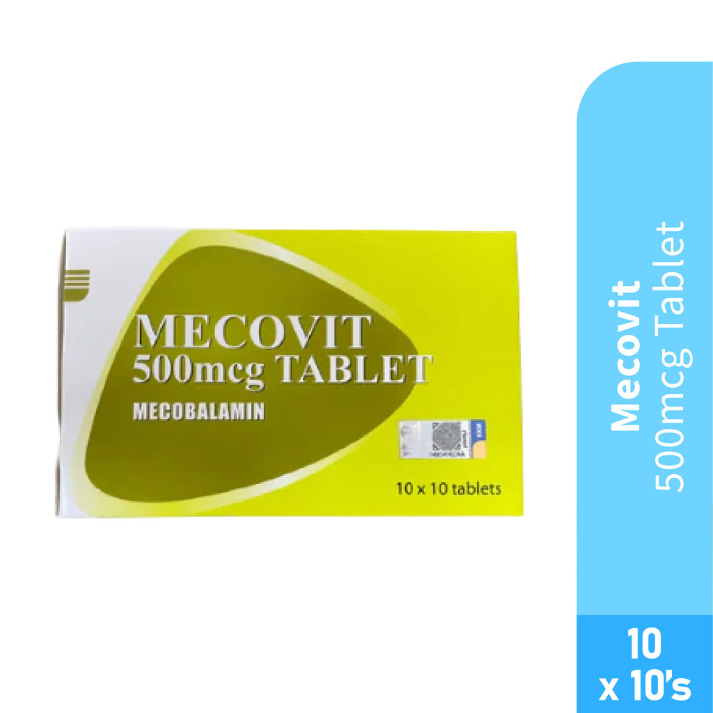 MECOVIT Tablet 500mcg 10 x 10's for Nerve Supplement, Vitamin B12 HMS ...