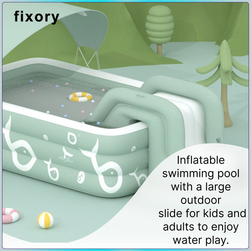 fixory Inflatable Pool Slide Foldable Wear Resistant Fun Easy Inflation ...