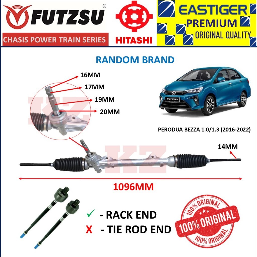Perodua Bezza 1.0 cc 1.3 cc Power Steering Rack / RACK & Pinion 100 % ...
