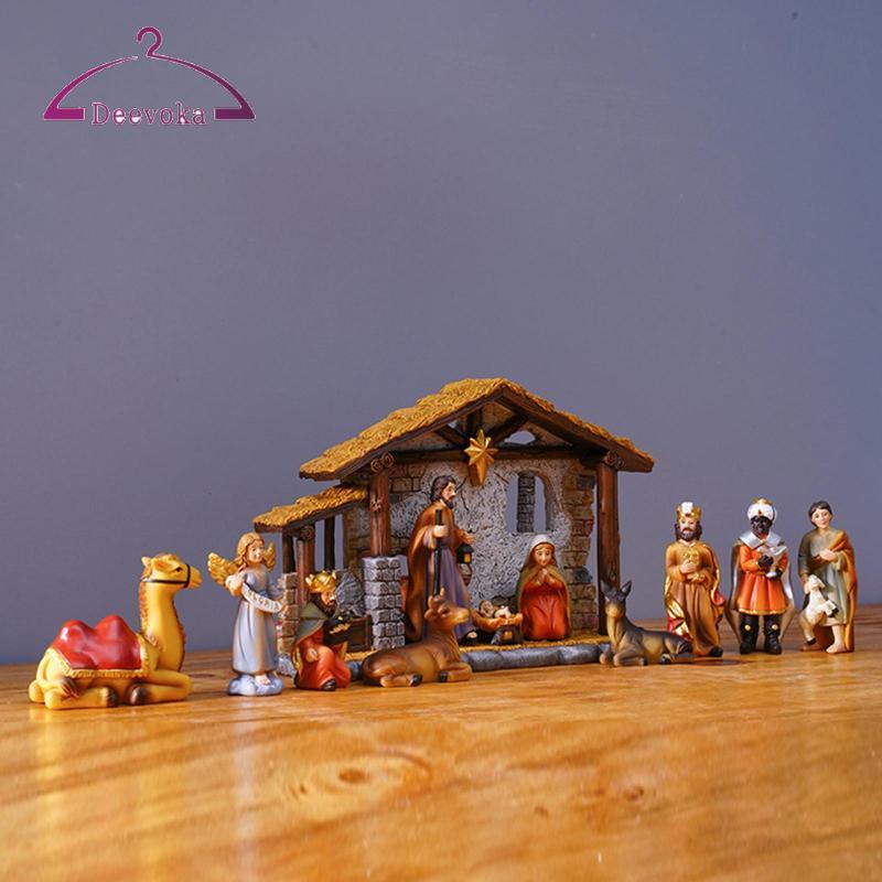 [deevoka] Nativity Scene Figurine, Handcrafted Christmas Statue ...