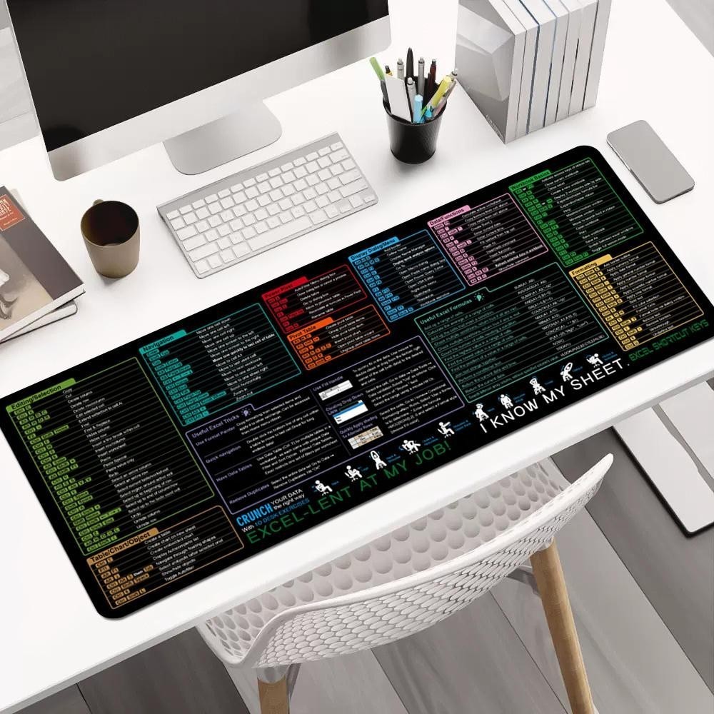 80x30cm Excel Shortcut Keys Mouse Pad - Extended Large Office ...