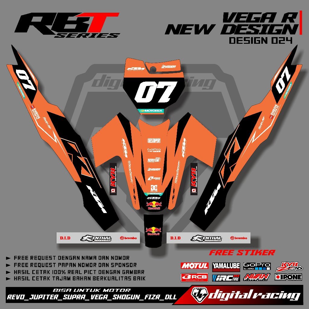KAWASAKI RBT/GTX VEGA R NEW Motorcycle Stickers Duck Striping Stickers ...