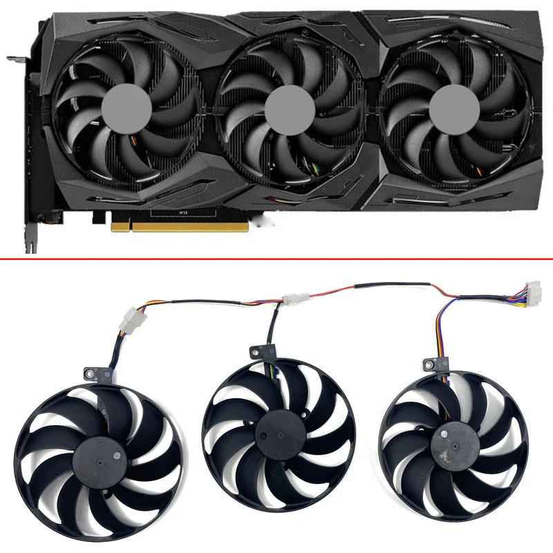 3PCS NEW 87MM FDC10U12S9-C 7PIN Cooling Fan For ASUS ROG Strix RX 5600 ...