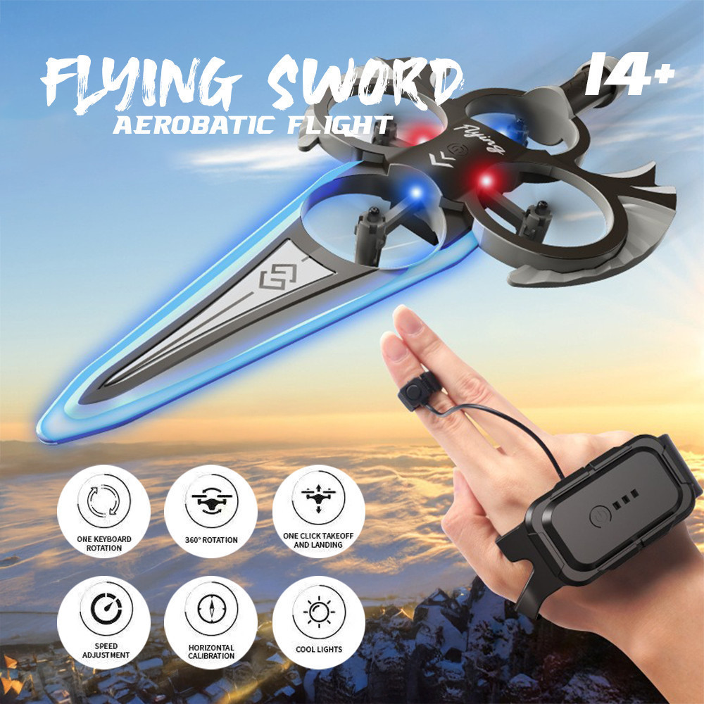 Flying Sword Aerobatic Flight Drone Toys Remote Sensor Hand Control ...