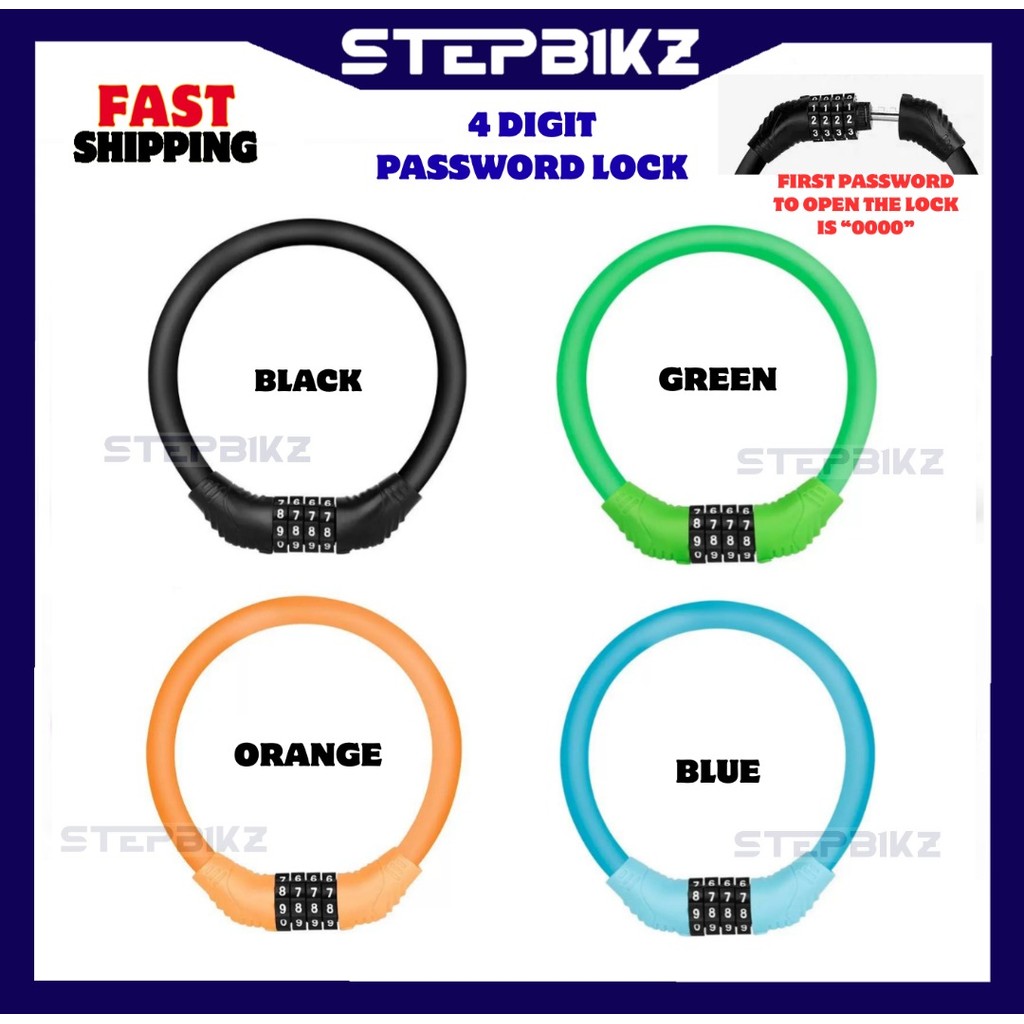 4 DIGIT PASSWORD LOCK BICYCLE LOCK BASIKAL SAFETY LOCK | Shopee Malaysia