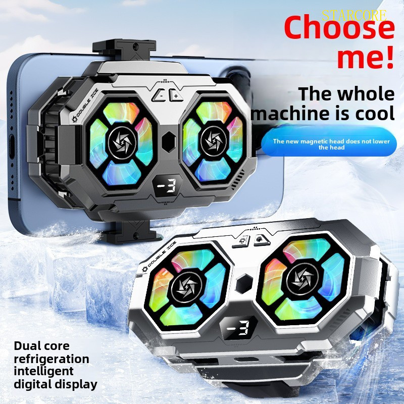 SL22 Dual Fan Phone Cooler Digital Display Magnetic Phone Cooler Gaming ...
