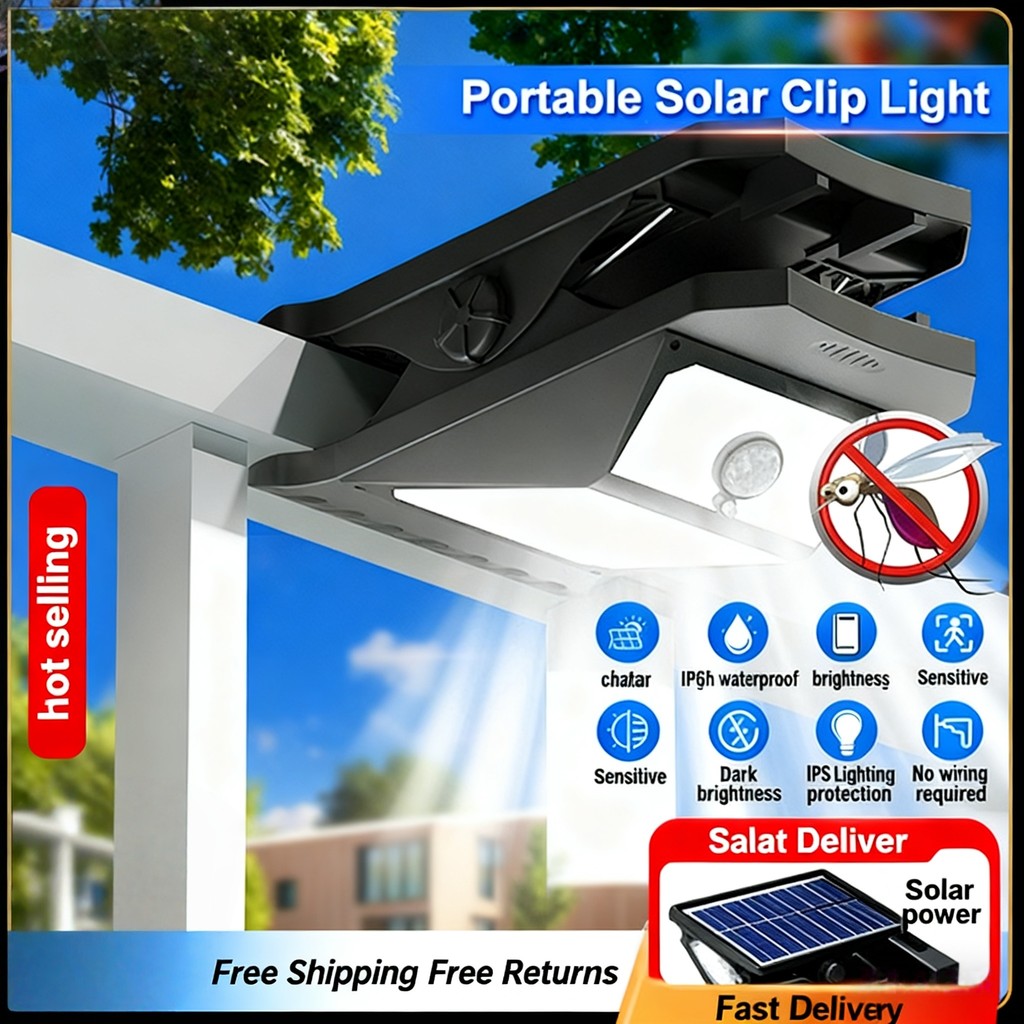 Clamp On Solar Motion Light 4-Pack – Clip-On Solar Lights With Motion Sensor, IP65 Waterproof, 3 Modes, Zero-Drill Install For Fence, Balcony, Patio & Gardens