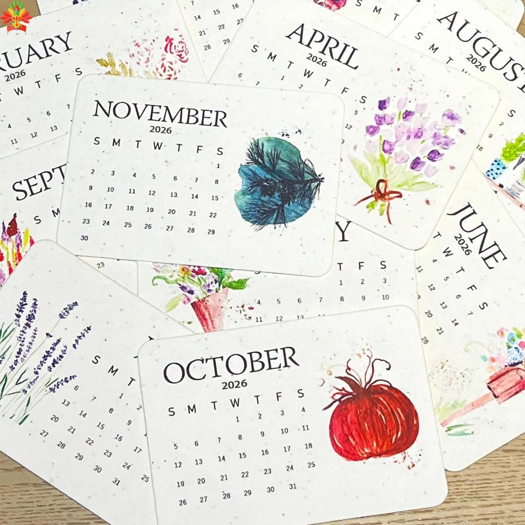 2026 Plantable Seed Paper Calendar with Wildflower Seeds Biodegradable ...