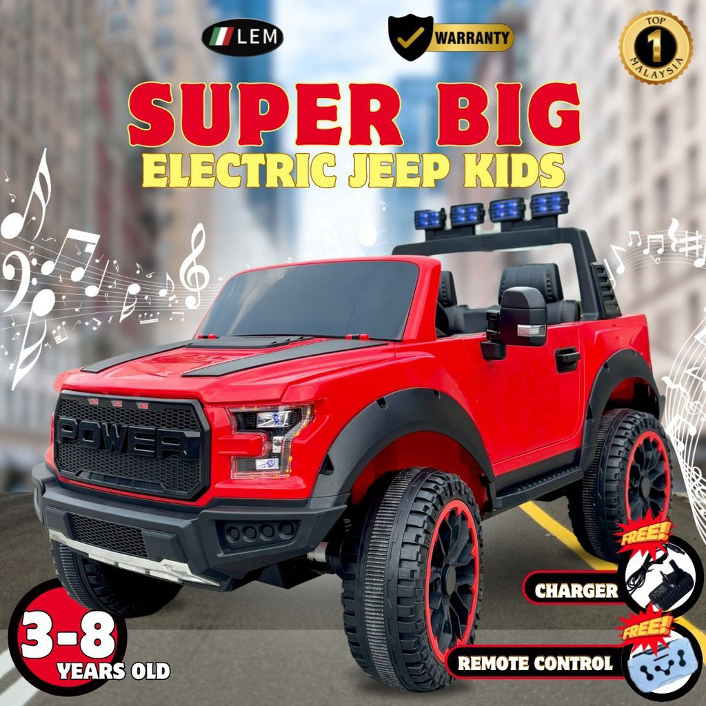 NEW!!! LEM 2026 SUPER BIG ELECTRIC JEEP KIDS CAR AND CONTROL TOY CAR ...