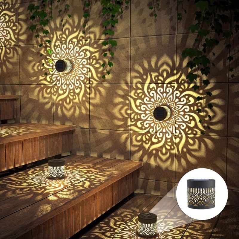 SOlar Mandala Projection Wall Light Colorful LED Outdoor Lighting for ...