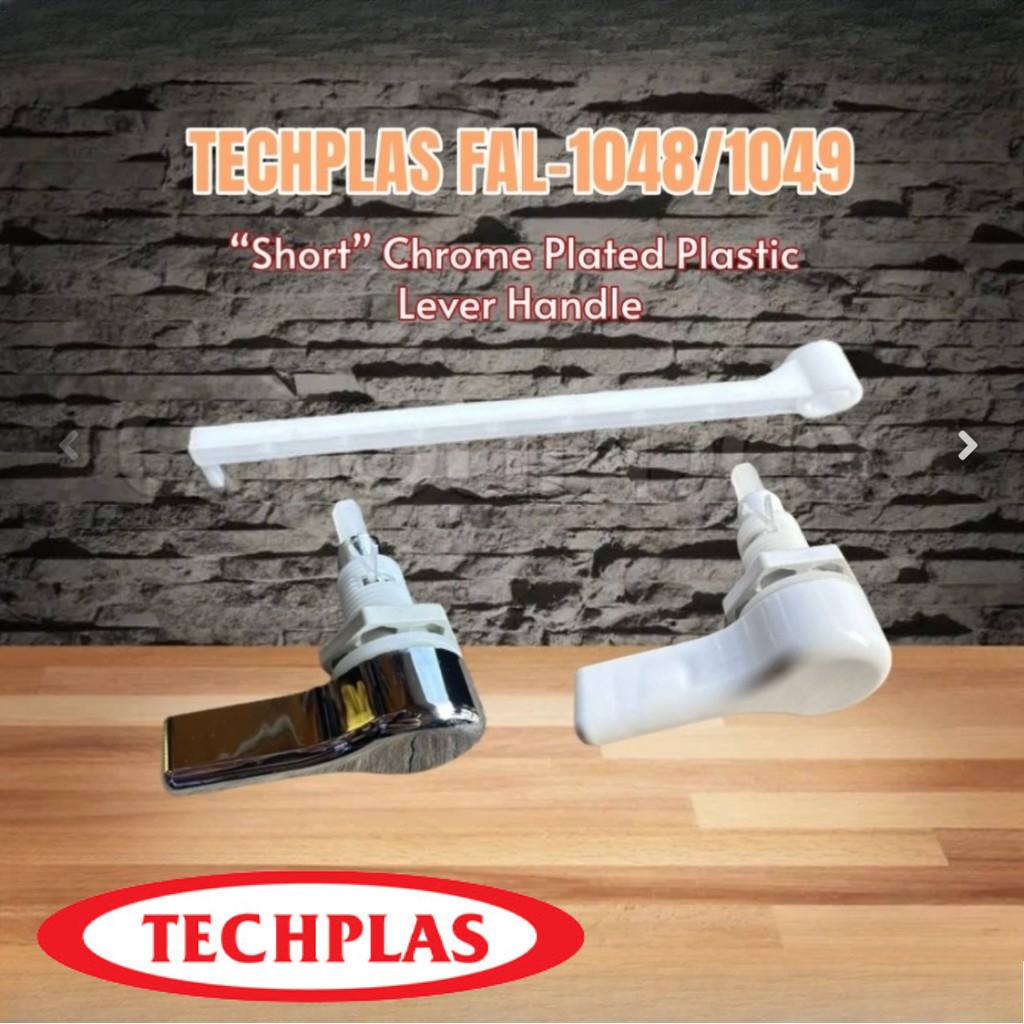 [ TECHPLAS ] (FAL-1048 / FAL-1049) Short Chrome / White Lever Handle ...