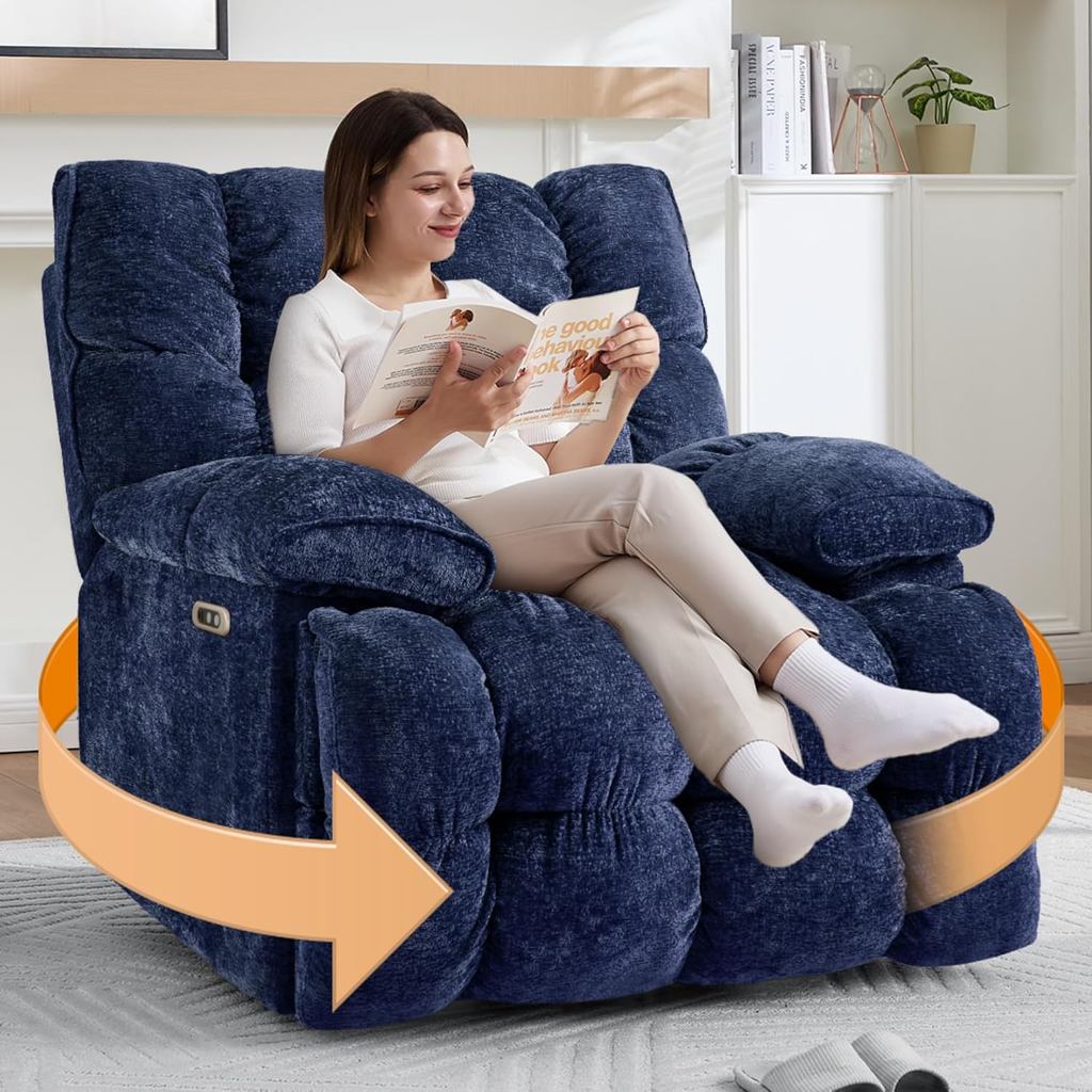 Oversized Recliner Chair Swivel Rocker Recliner for Living Room ...