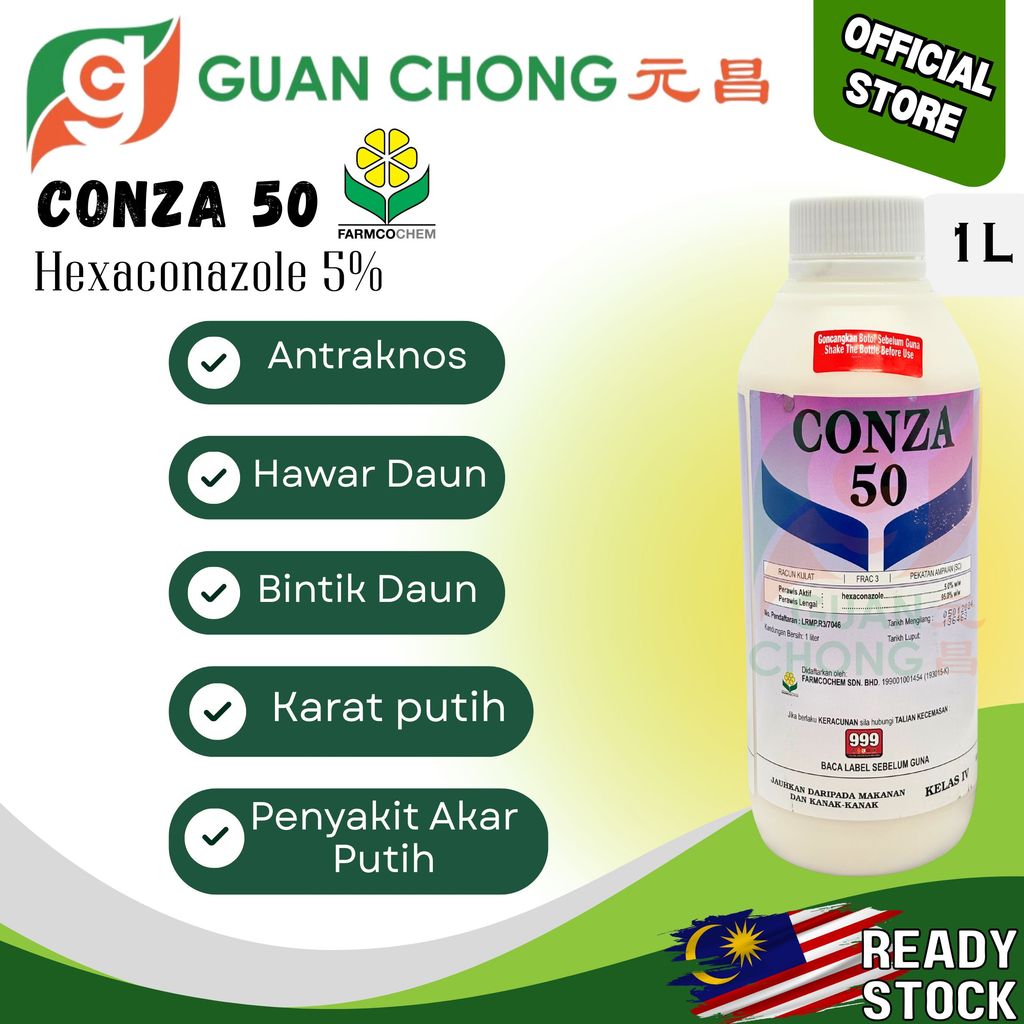 1L Conza 50 Racun Kulat Hexaconazole Racun Karat Putih Akar Putih ...