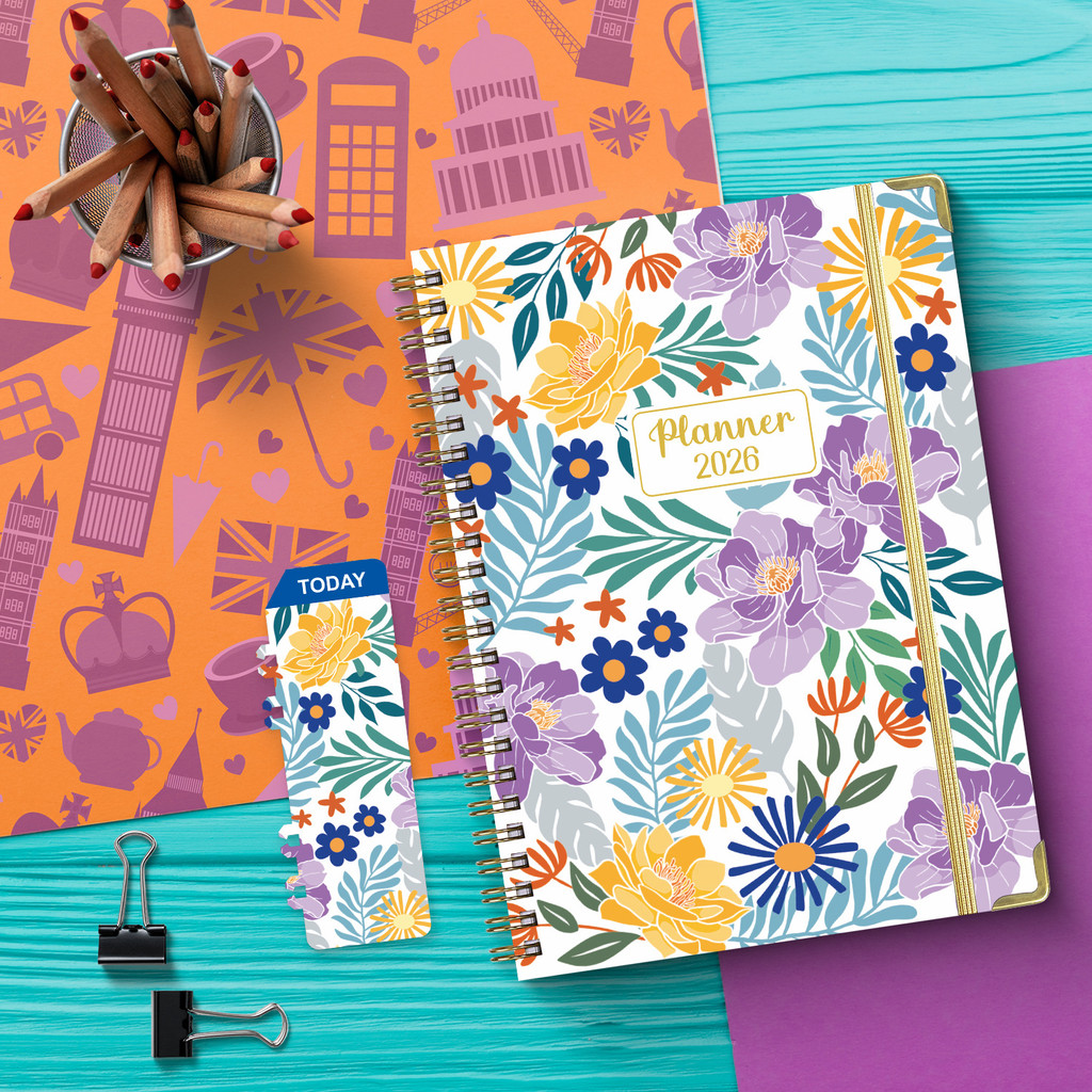 2026 English Notepad A5 Metal Coil Notebook Weekly Plan Schedule ...