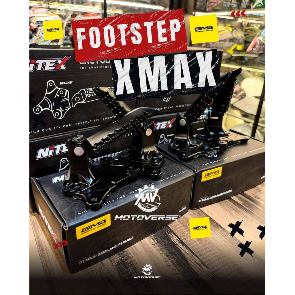 Footstep XMAX CNC Nitex Rear Step Yamaha X-MAX Connected Foot Rest ...