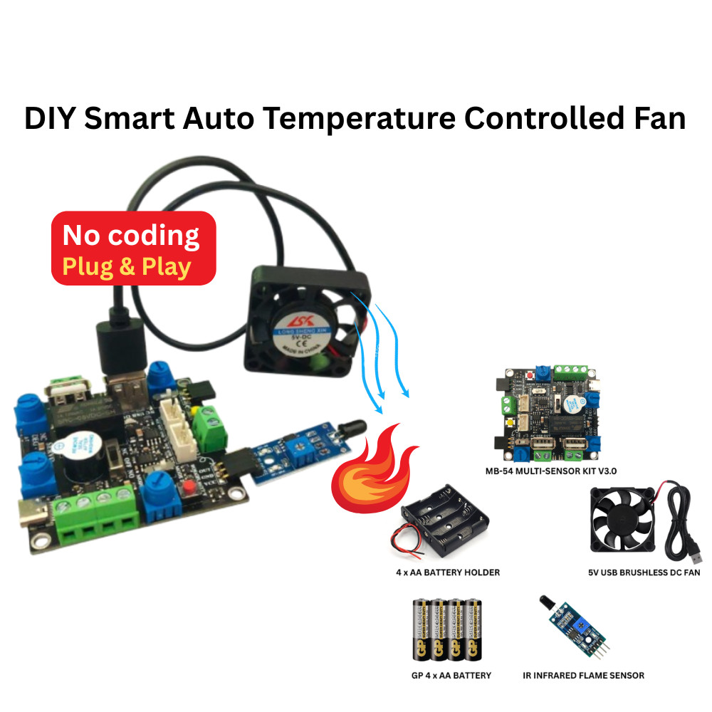 RBT Project Smart Fire Alert & Fan System - MB-54 Multi-Sensor V3.0 (IR ...