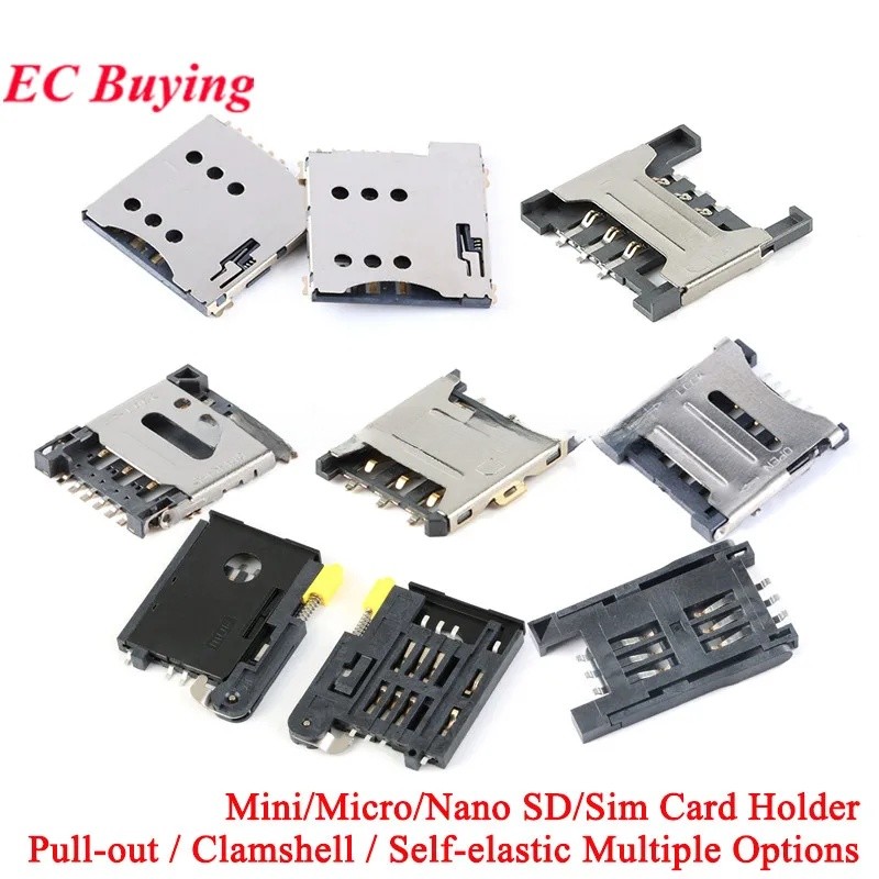 2Pcs Mini/Micro/Nano SD/SIM Card Holder 6/7/8/9/10Pin Sim Slot Socket ...