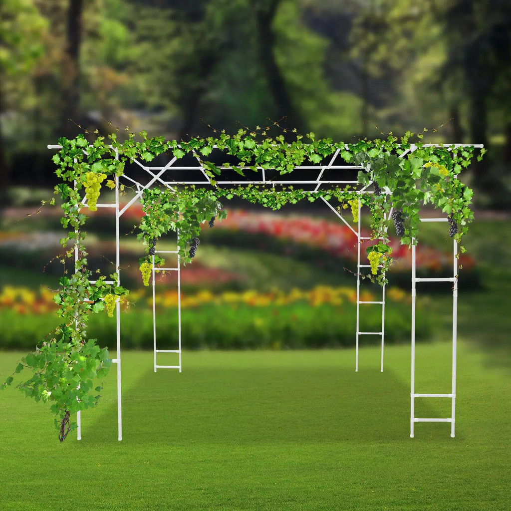 3m*2m*2.3m White Plant Climbing Stand Outdoor Plant Stand Plant ...