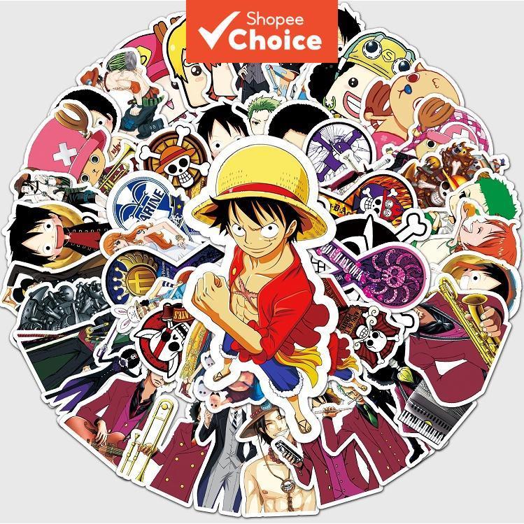 50 Piece Funny One Piece DIY Creative Home Decal Stickers Kawaii ...