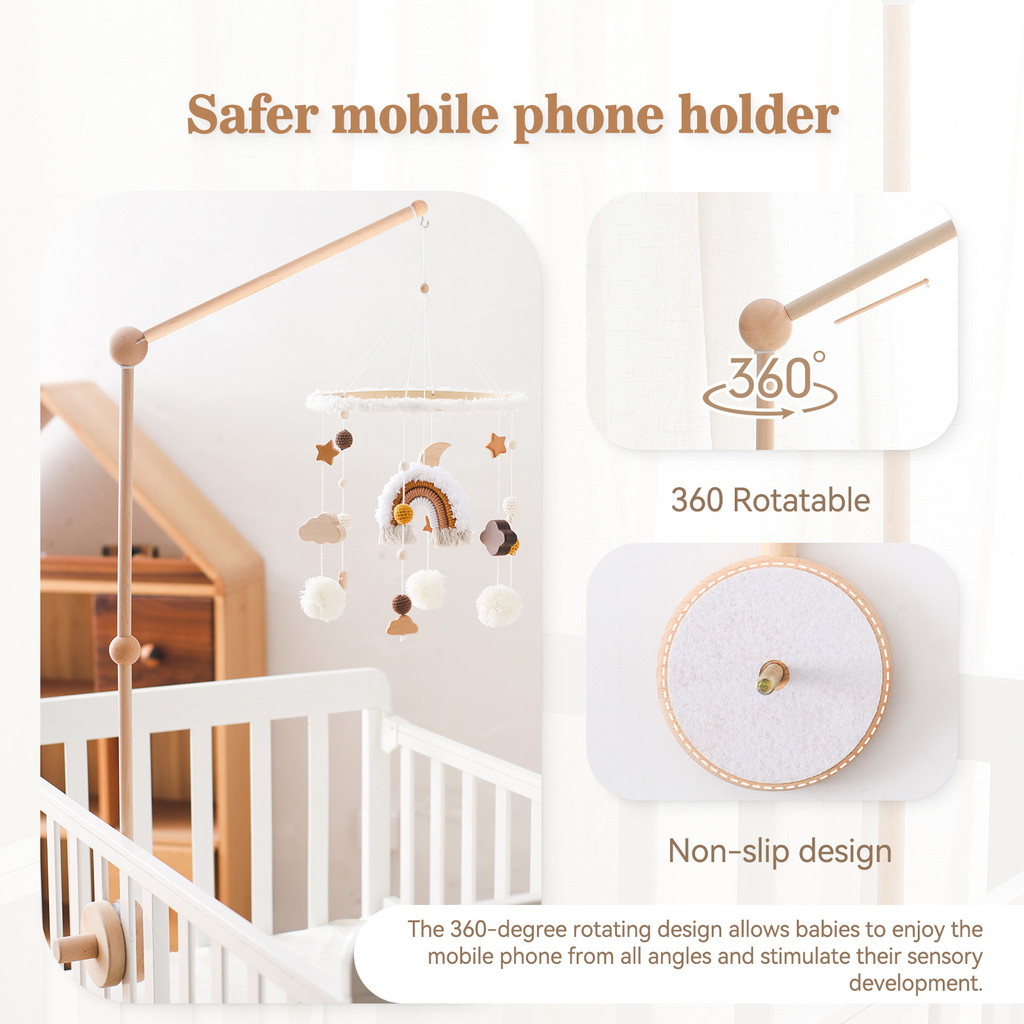 New Spherical DIY Disassembly Crib Bell Holder Rotatable Music Bedside ...