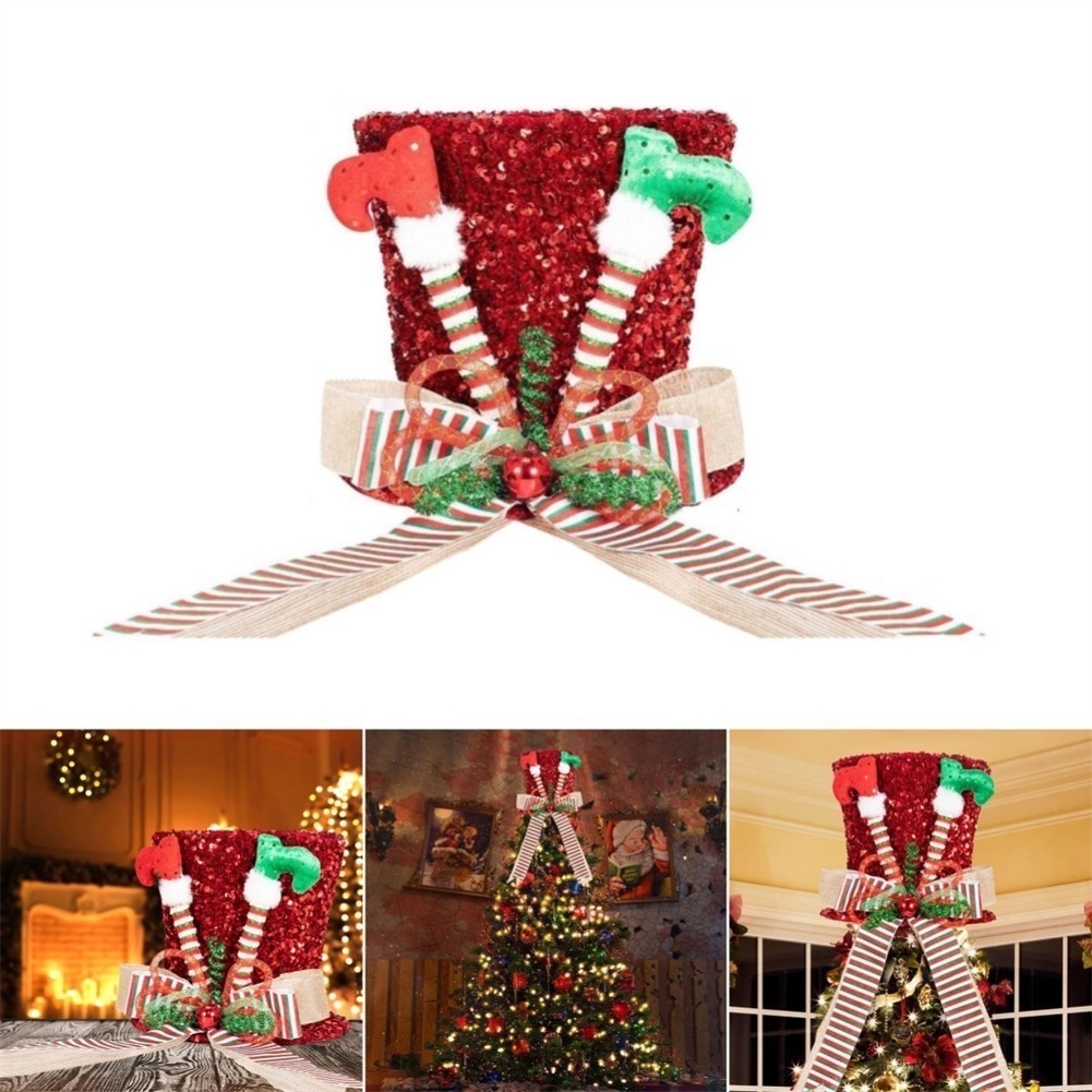 [brand new] Christmas Tree Top Hat Hats Collapsible Xmas Holiday ...