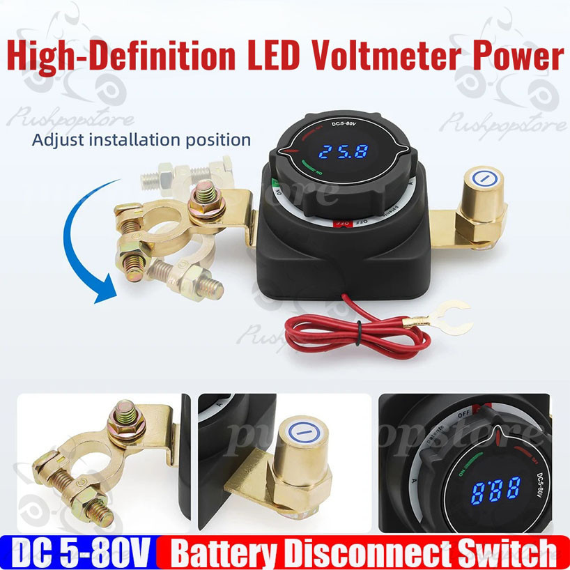 Upgrade Top Post Battery Disconnect Switch with Digital Voltage Display ...