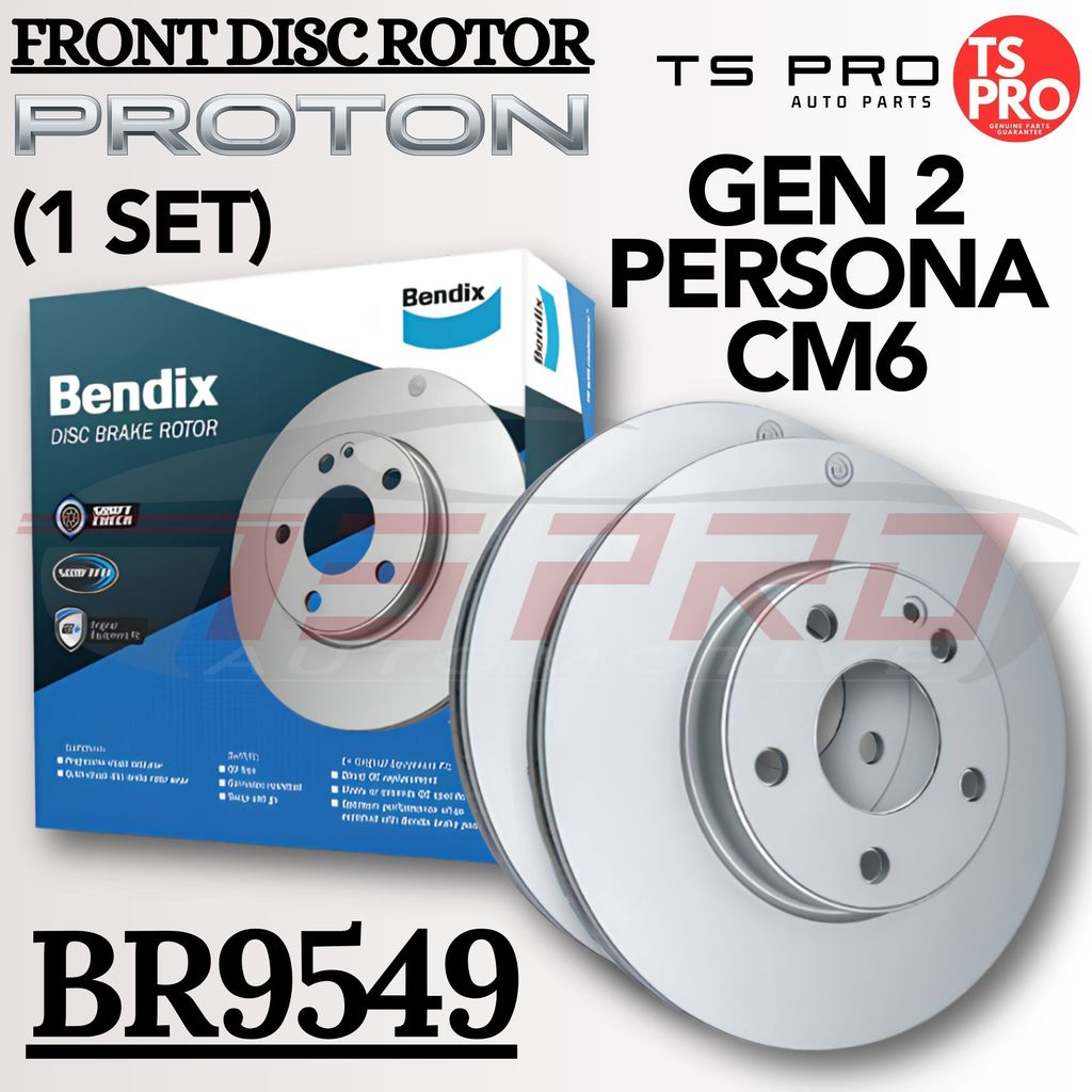 (1 Set) Proton Gen 2 Persona CM6 Bendix Front Disc Rotor Depan Pinggan ...